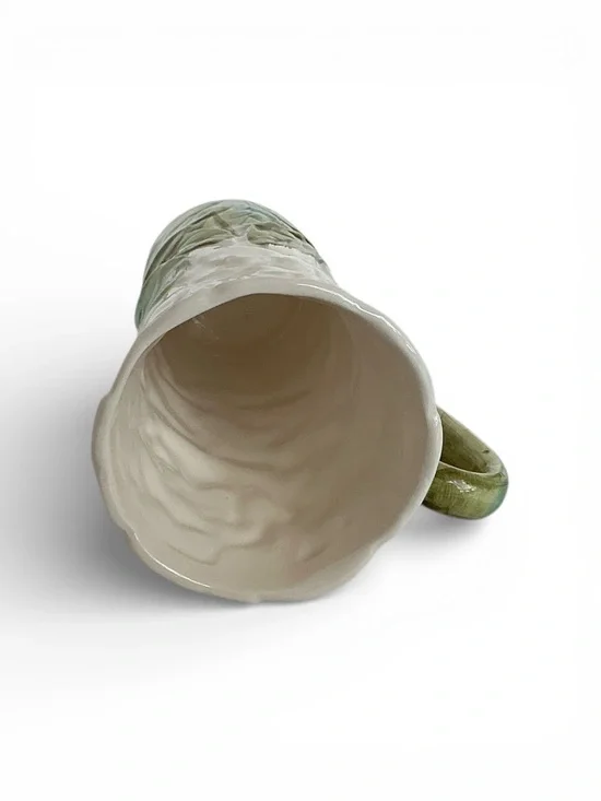 Lenwile Ardalt Majolica Pink Peony Floral Ceramic Mug and Saucer Set - Picture 3 of 7